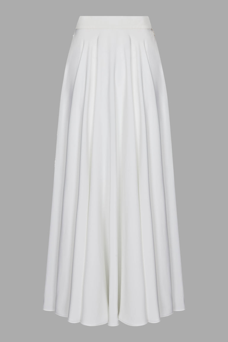 Classic White High Waisted Evening Skirt UME London