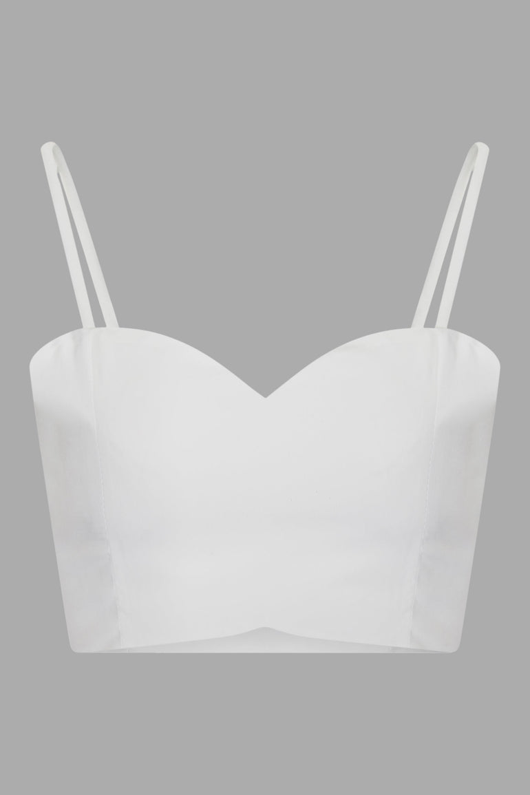 Classic White Crop Top UME London Front