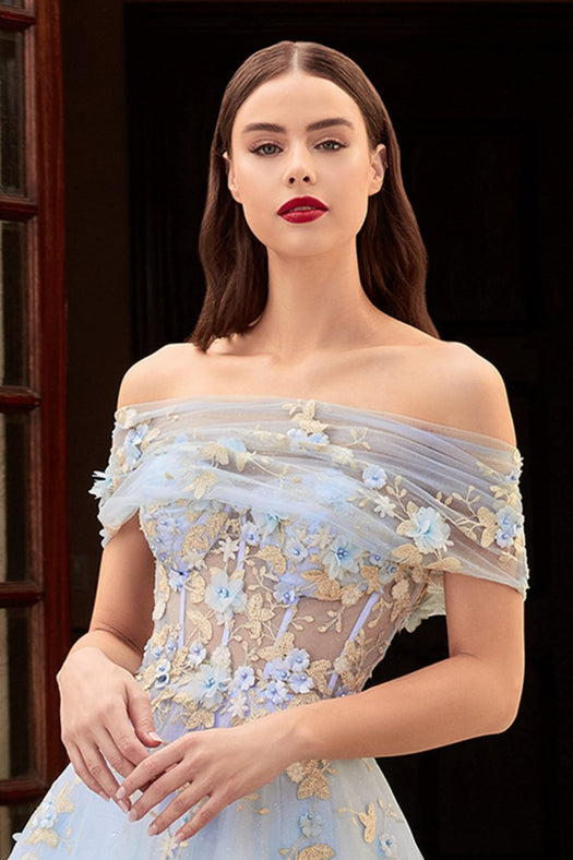 Floral Ball Dress with Detachable Shawl UME London