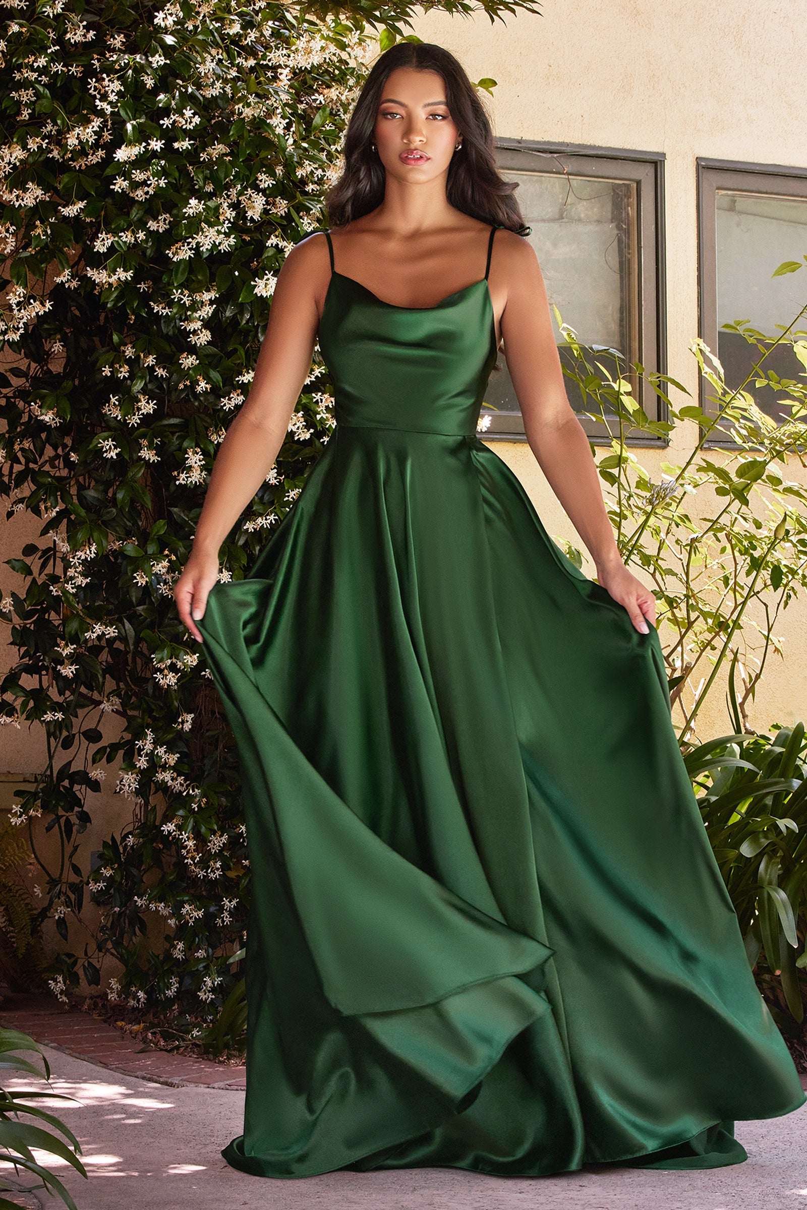 Maxi A-Line Satin Dress Satin Bridesmaid Dresses Satin Prom Dresses London Plus Size Dresses UK Emerald Destination Weddings