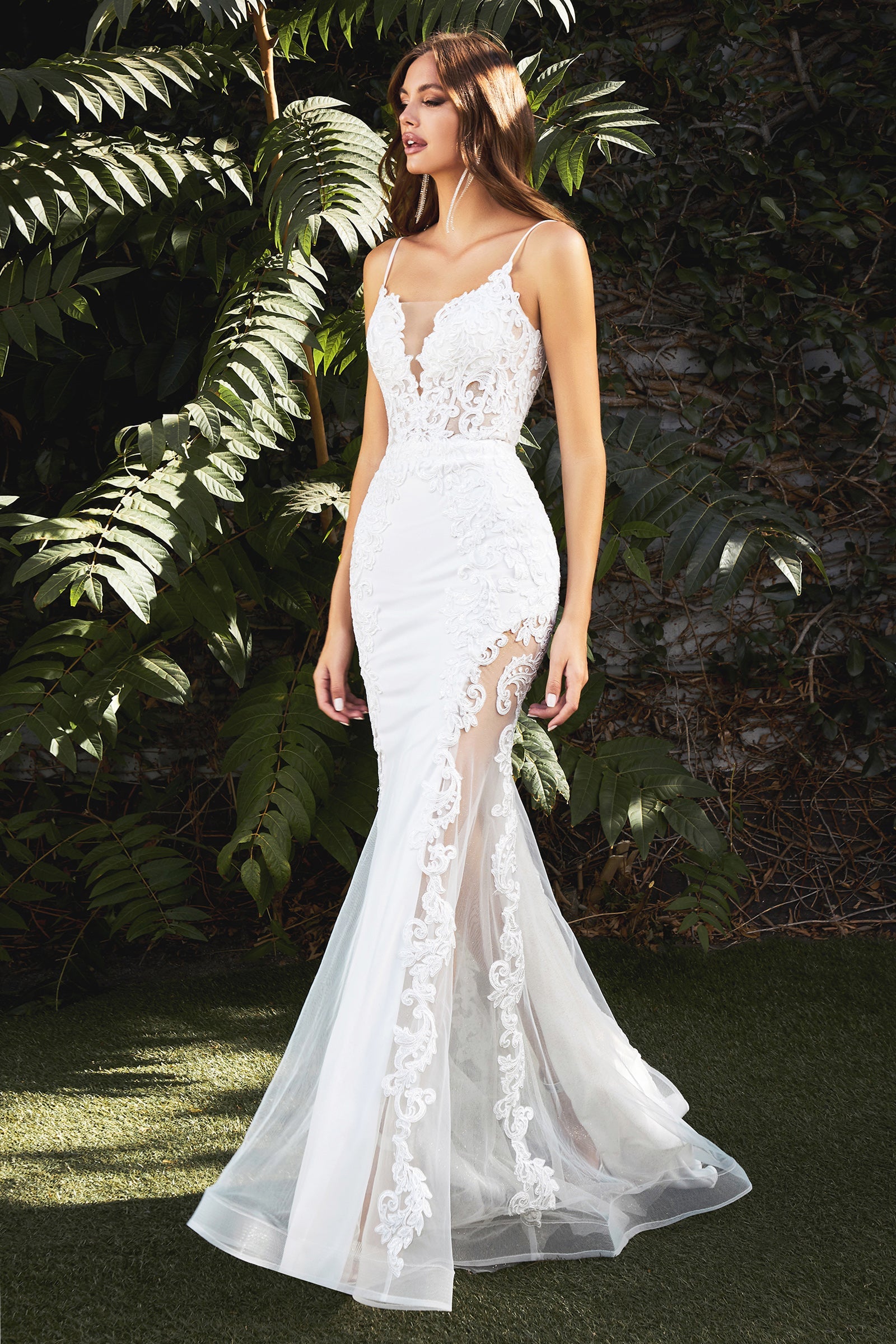 ROTATE ROTATE bandeau-style fishtail bridal gown, Ivory