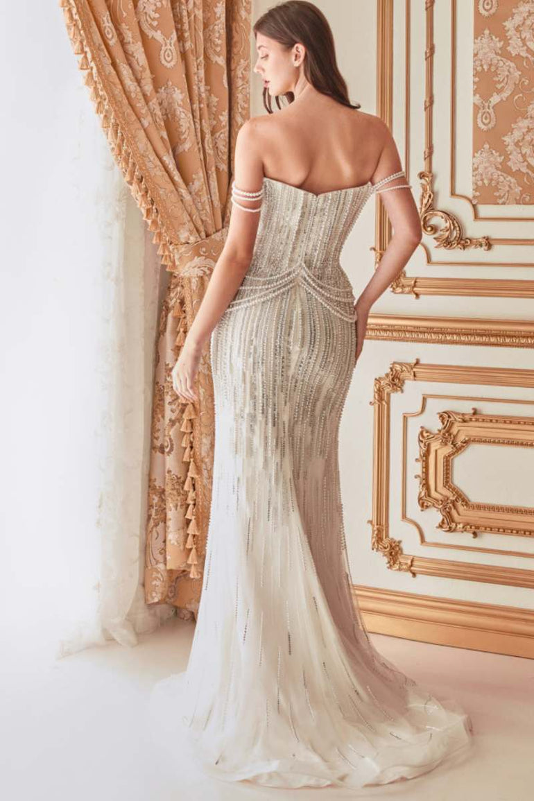 Met Gala 2023 Kim Kardashian Pearlstone Corset Mermaid Dress UME London Prom Dress Ball Gown Red Carpet Back