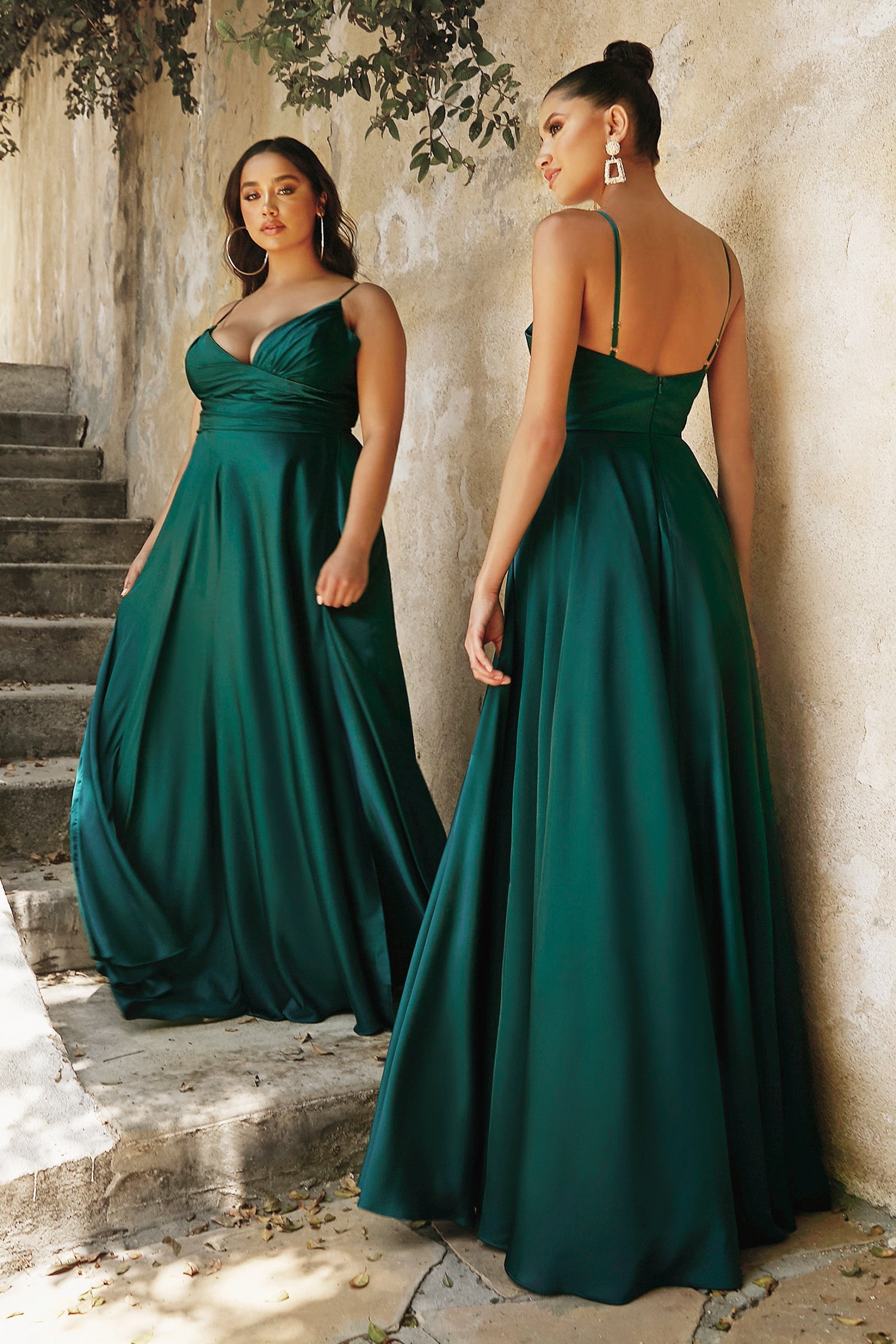 Soft Satin A-Line Dress With Sweetheart Neckline and Slit