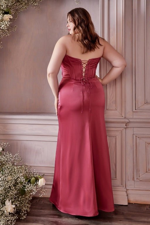 Soft Satin Pleated Corset Dress with Detachable Straps Satin Bridesmaid Dresses Corset Prom Dress UME London UK Mauve Back