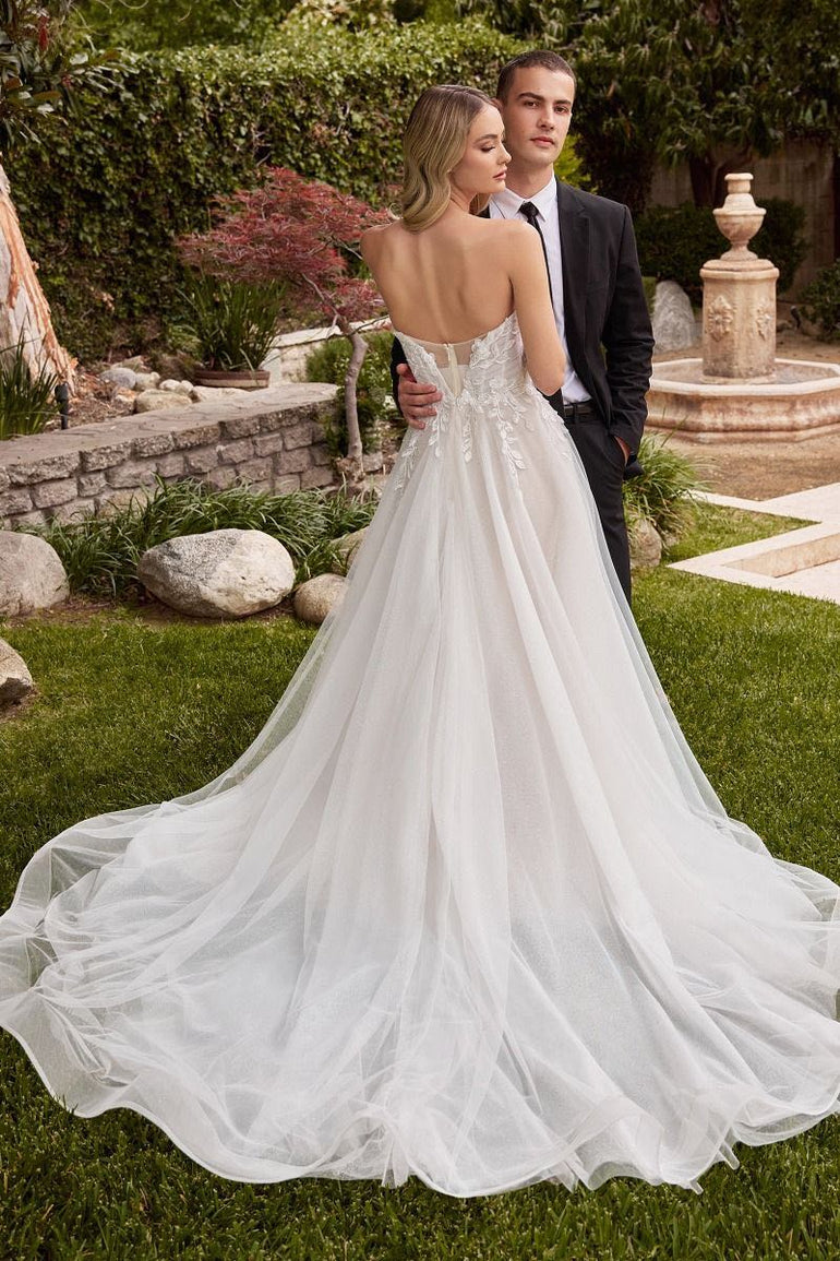 wedding dress with long gloves Whimsical Strapless A-Line Wedding Dress with Gloves – UME London