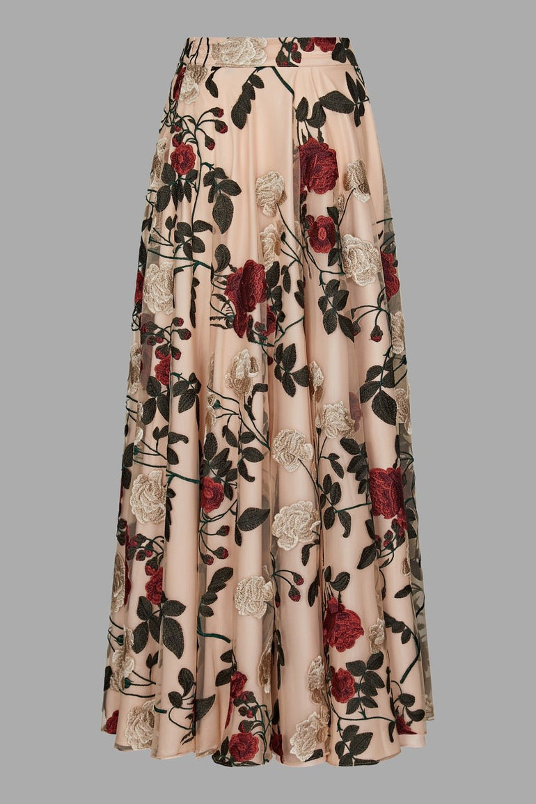 Timeless Red Rose Evening Skirt Long Maxi Evening Skirt Floral Skirt Wedding Skirt Reception Skirt 